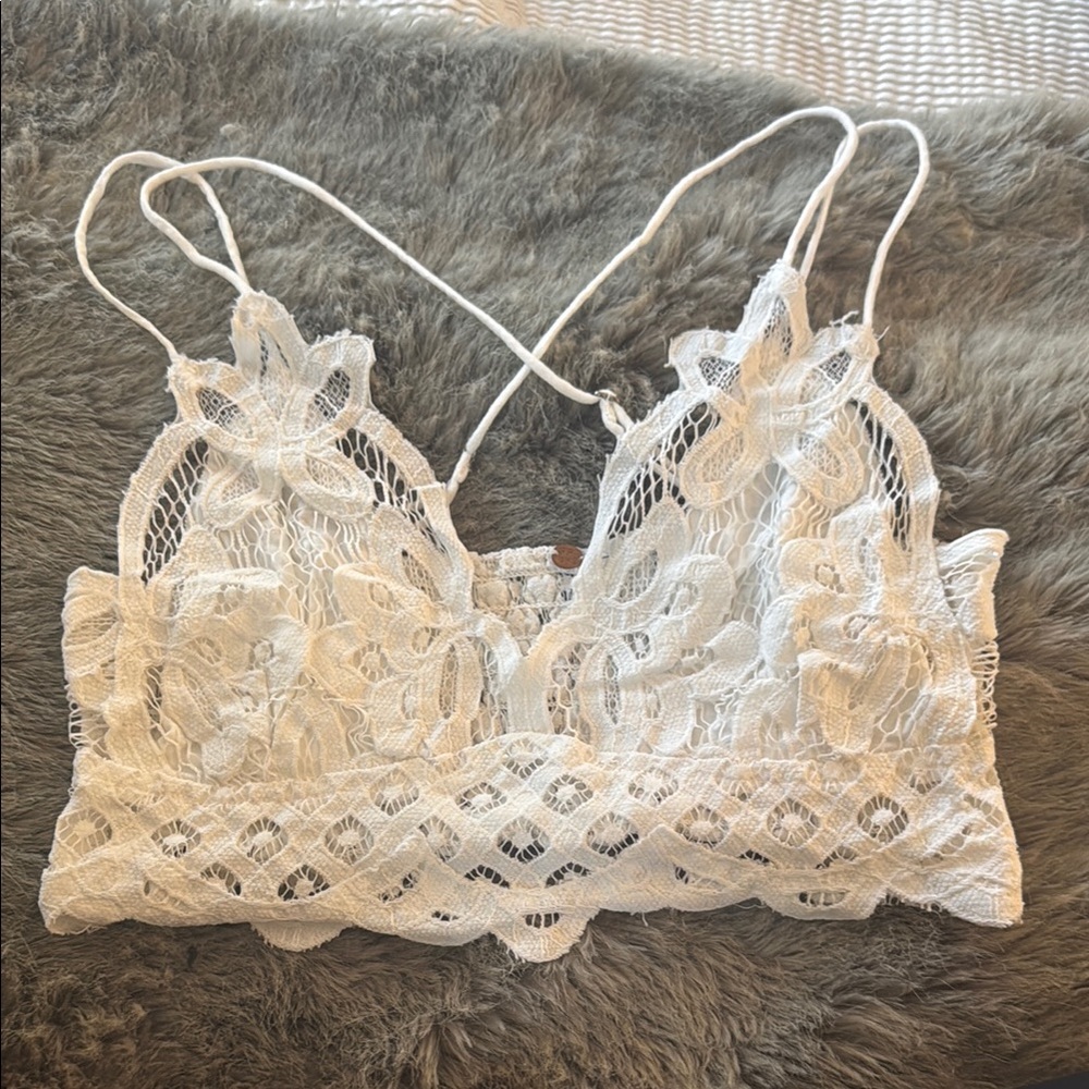 Free People White Lace Bralette Intimates